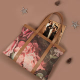 Women Office Soft Jute Tote Bag Rosey Lifestyle 1