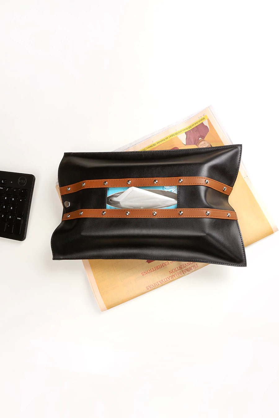 Cruelty Free Tissue box cover The House of Ganges Black Lifestyle 1