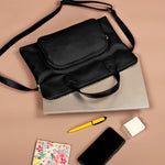 13 inch vegan Slim laptop bag black L1