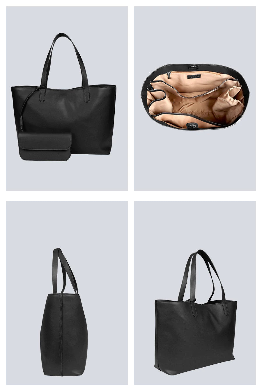 Baby Diaper Bag Vegan Leather Women Tote Vantablack Detail