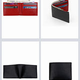 Vegan thin bifold men purse flame detail