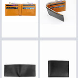 Vegan thin bifold men purse turmeric detail