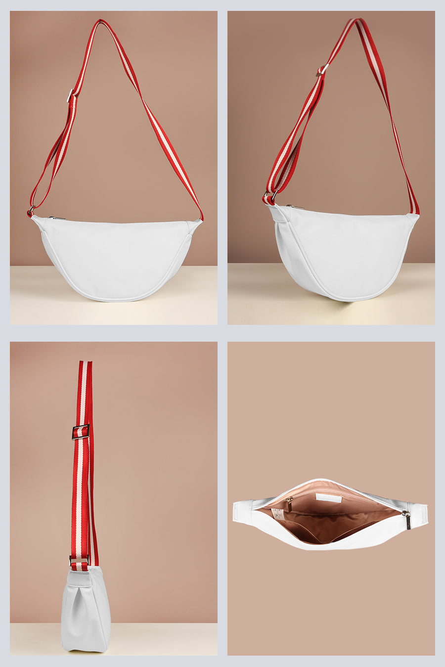 Vegan Bum Bag Sling Milky detail