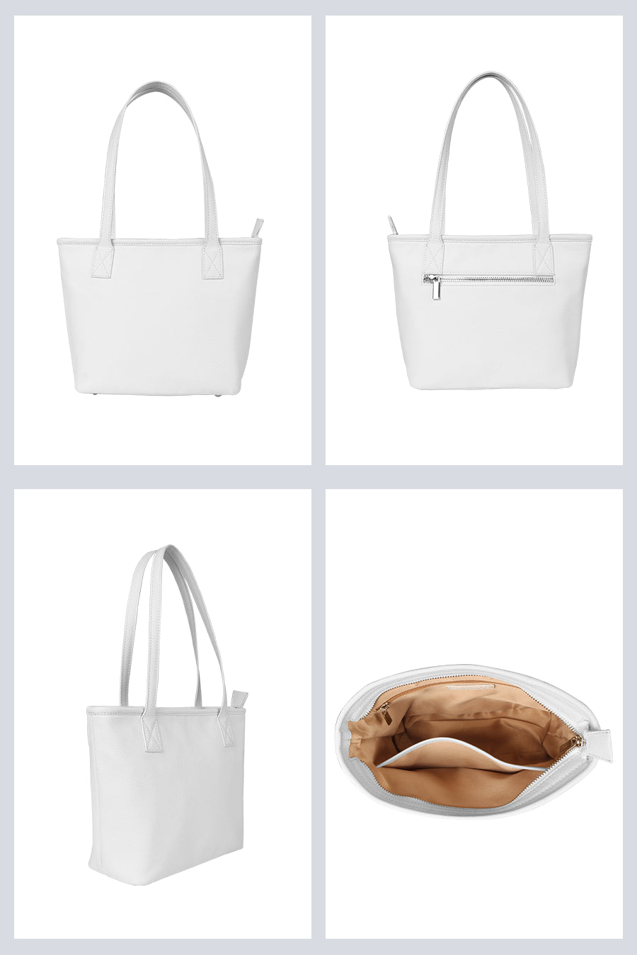 Vegan mini women tote bag milky detail