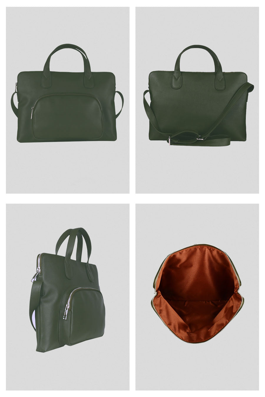 13 inch vegan Slim laptop bag rifle detail