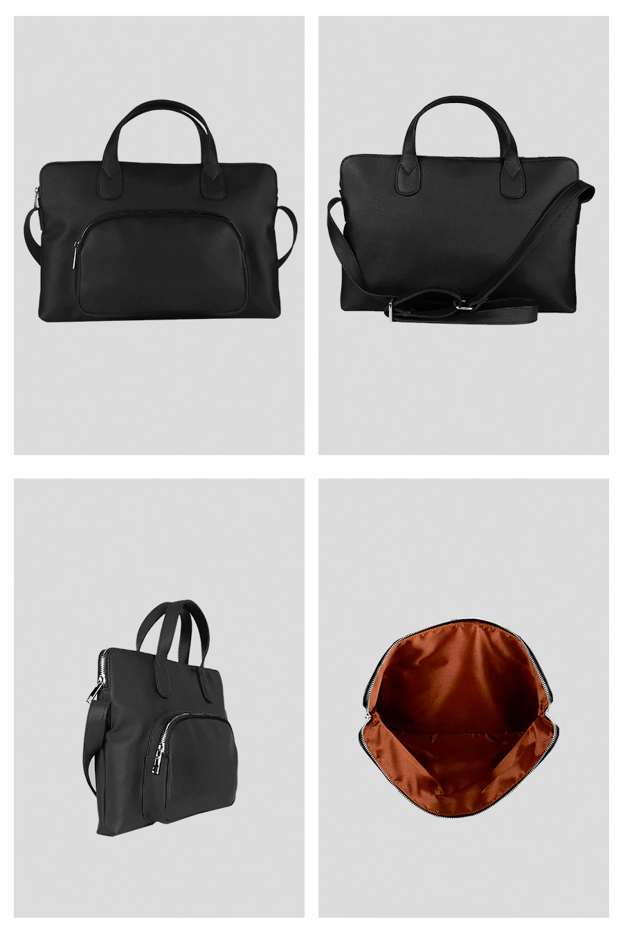 13 inch vegan Slim laptop bag Black detail
