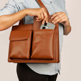 Carry all office essentials in cruelty free Barbara women office tote bag firepit model 3