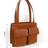 Carry all office essentials in cruelty free Barbara women office tote bag Firepit measurement