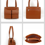 Carry all office essentials in cruelty free Barbara women office tote bag firepit details