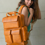 Women Vegan Multipurpose Backpack Organizer Russet M1