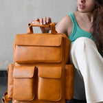 Women Vegan Multipurpose Backpack Organizer Russet M3