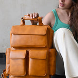 Women Vegan Multipurpose Backpack Organizer Russet M3