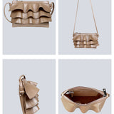 Bruffle women vegan crossbody champagne detail