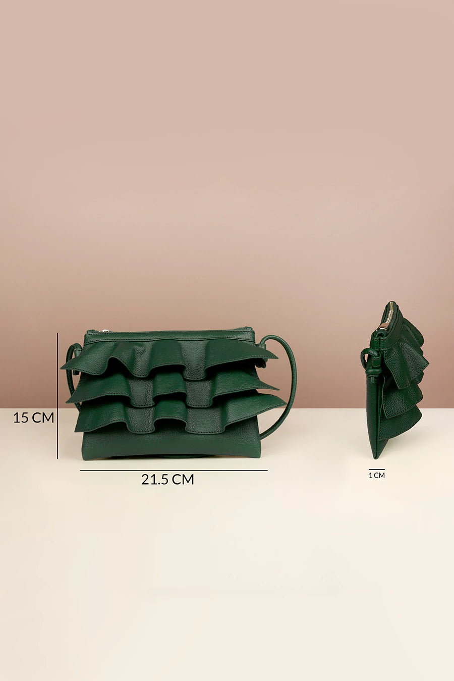 Bruffle Women Croosbody Sling Bag Peacock Measurement