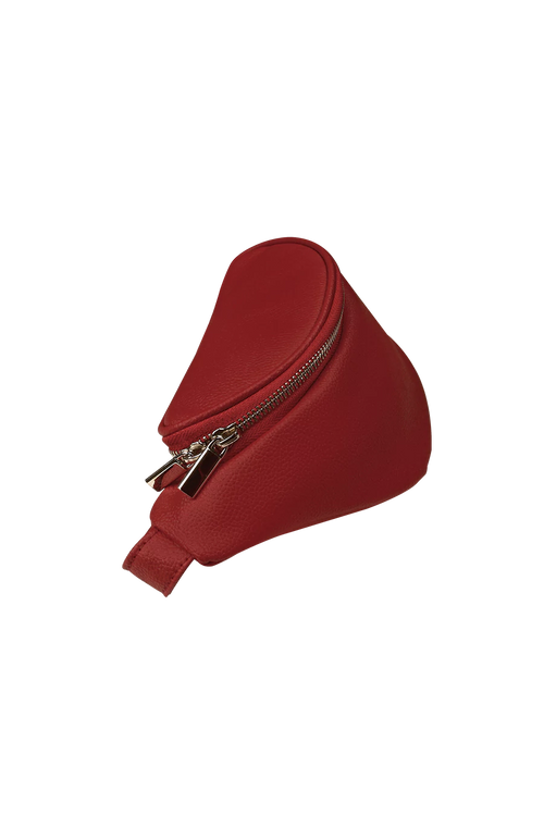 Vegan Leather Bum Bag Beetroot Side