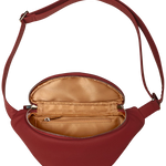 Vegan Leather Bum Bag Beetroot Open
