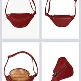 Vegan Leather Bum Bag Beetroot detail
