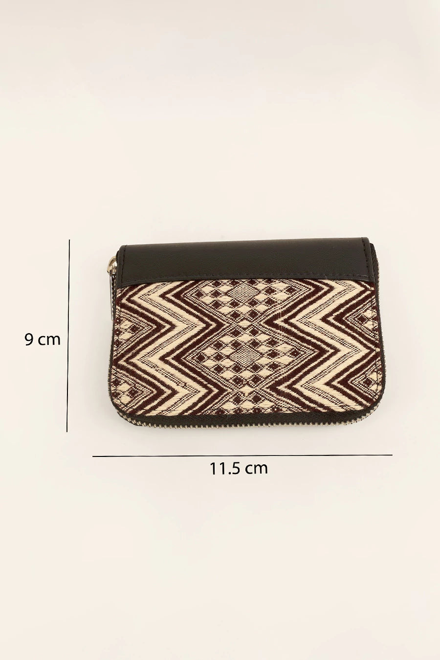 Alexandra Women Handloom Wallet Brown Chevron Measurement