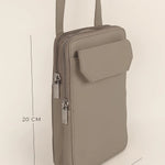 Vertical Mobile Pouch Vegan Leather Limestone Cad