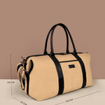 Soft Jute Joey Men Travel Duffle Bag Biscuit Measurement