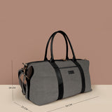 Soft Jute Joey Men Travel Duffle Bag Pewter Measurement