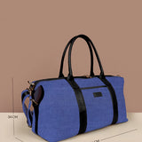 Soft Jute Joey Men Travel Duffle Bag Royal Blue Measurement