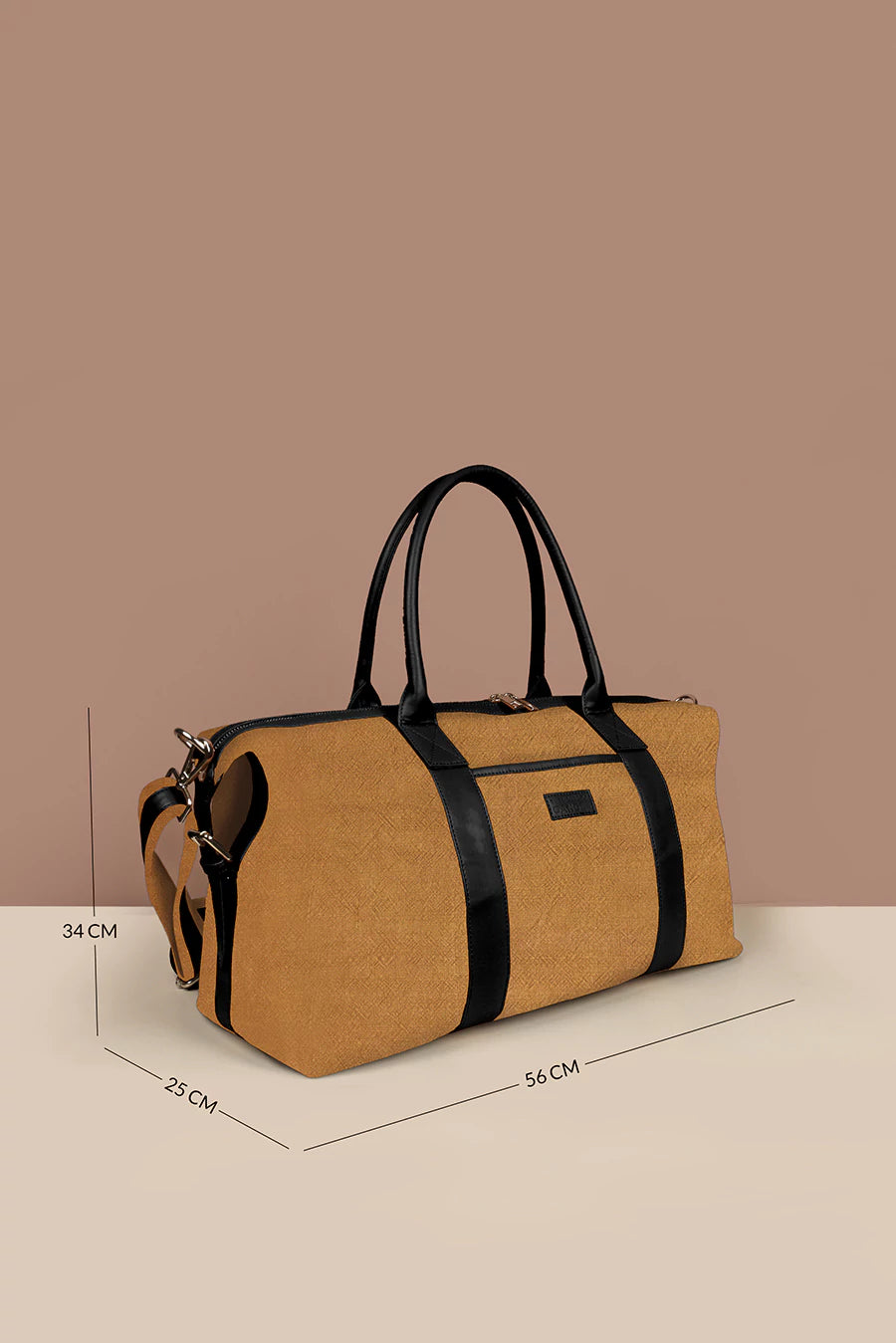 Soft Jute Joey Men Travel Duffle Bag Mustard Measurement