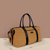 Soft Jute Joey Men Travel Duffle Bag Mustard Measurement