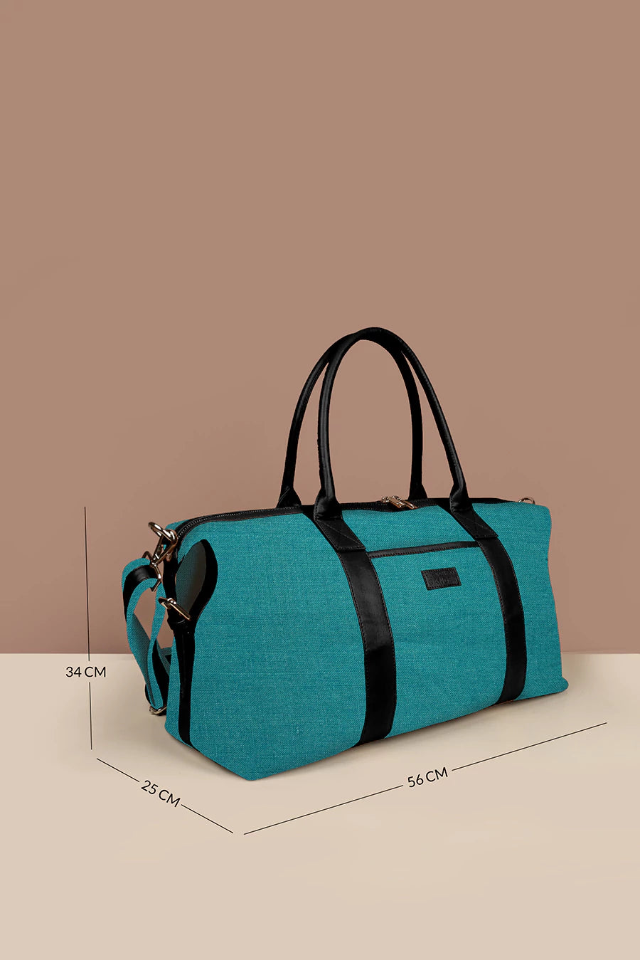 Soft Jute Joey Men Travel Duffle Bag Turquoise Measurement