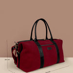 Soft Jute Joey Men Travel Duffle Bag Merlot Measurement