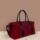 Soft Jute Joey Men Travel Duffle Bag Merlot Measurement