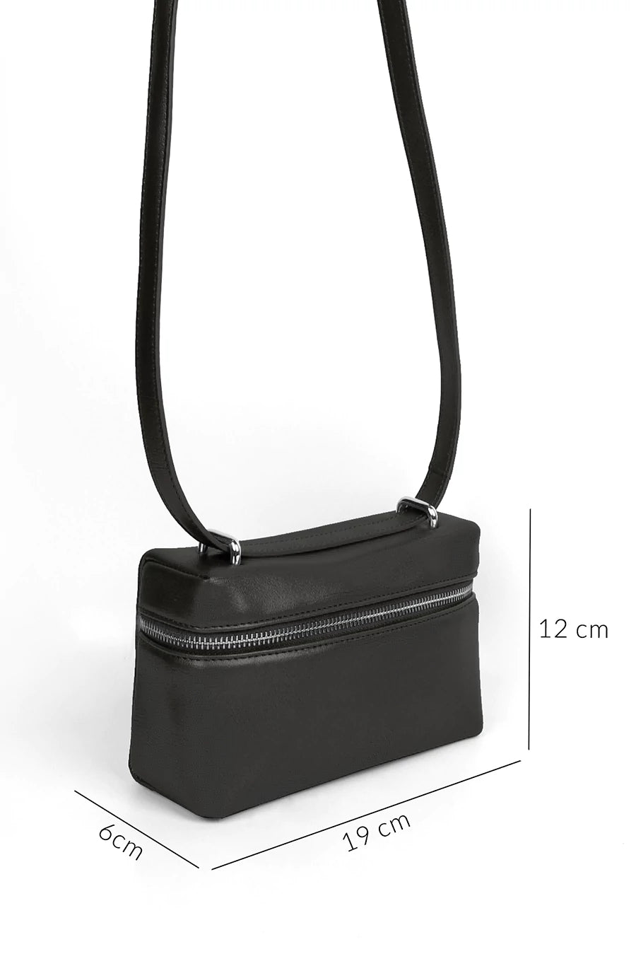 Vienna Vegan Leather Party Wear Sling Bag Vanta Black Measurement