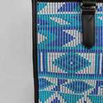 Charlotte Handloom Box Tote Bag Blue Close