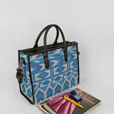 Charlotte Handloom Box Tote Bag Blue Bell Lifestyle 
