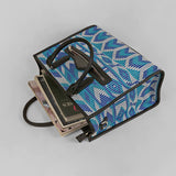 Charlotte Handloom Box Tote Bag Blue Lifestyle 