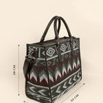 Handloom Charlotte Box Tote Bag Cactus Measurement