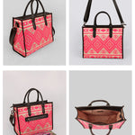 Charlotte Handloom Box Tote Bag Baby Pink Details