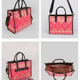 Charlotte Handloom Box Tote Bag Baby Pink Details