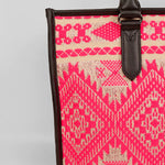 Charlotte Handloom Box Tote Bag Baby Pink Close