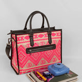 Charlotte Handloom Box Tote Bag Baby Pink Lifestyle 2