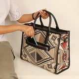 Charlotte Handloom Tote Bag For Women Ajar Beige Model 2
