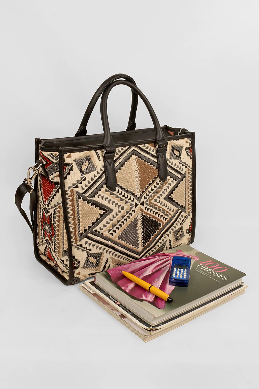 Charlotte Handloom Tote Bag For Women Ajar Beige Lifestyle 