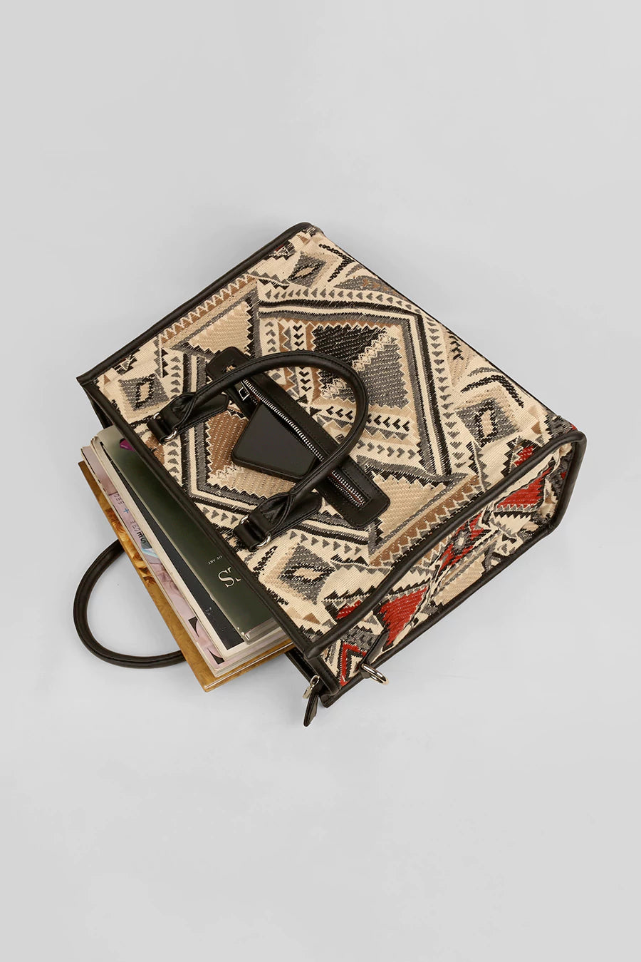Charlotte Handloom Tote Bag For Women Ajar Beige Lifestyle
