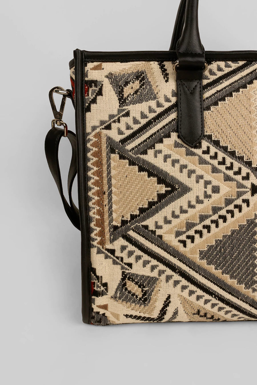 Charlotte Handloom Tote Bag For Women Ajar Beige Close