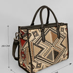 Charlotte Handloom Tote Bag For Women Ajar Beige Measurement