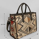 Charlotte Handloom Tote Bag For Women Ajar Beige Measurement