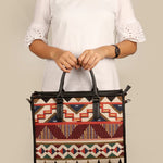 Handloom Office Tote Bag Charlotte Burnished Brown Model 4