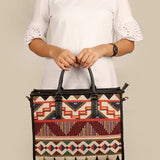 Handloom Office Tote Bag Charlotte Burnished Brown Model 4