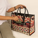Handloom Office Tote Bag Charlotte Burnished Brown Model 3