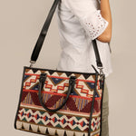 Handloom Office Tote Bag Charlotte Burnished Brown Model 2
